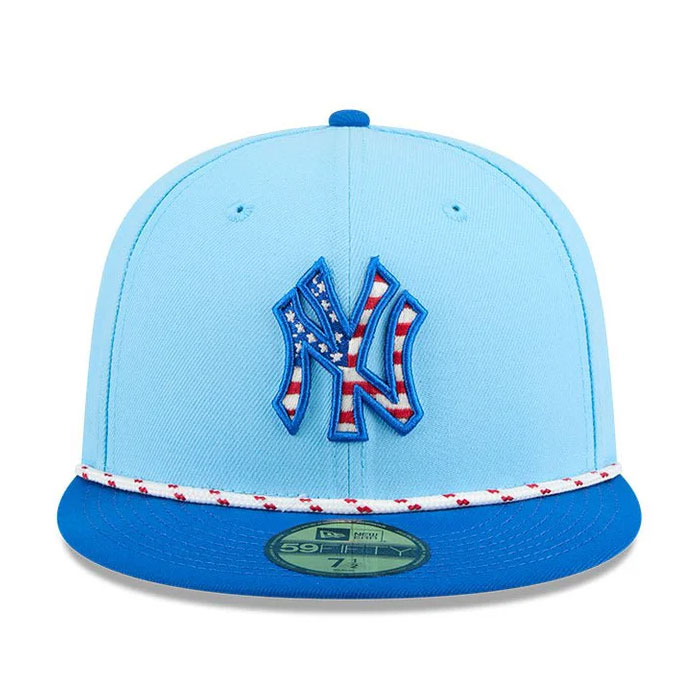 あすつく NEW ERA ニューエラ 59FIFTY オンフィールド 2025 MLB 4th of July ニューヨーク・ヤンキース ライトブルー ブルーバイザー 14628788 era25fw | NEW ERA | 01