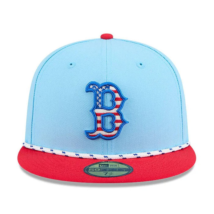 あすつく NEW ERA ニューエラ 59FIFTY オンフィールド 2025 MLB 4th of July ボストン・レッドソックス ライトブルー レッドバイザー 14628802 era25fw | NEW ERA | 01