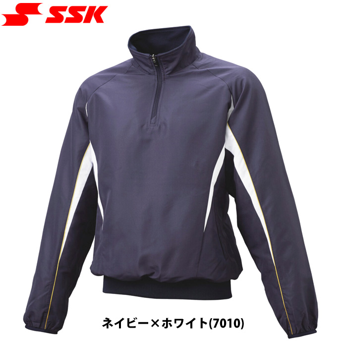 エスエスケイ（SSK） 野球用 長袖 Vジャン ハーフZIP 裏メッシュ