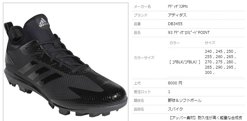 adidas アディダス 野球用 ポイント スパイク アディゼロ