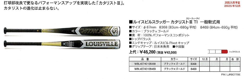 ルイスビルスラッガー あすつく 軟式野球用 バット カタリスト3 トップ