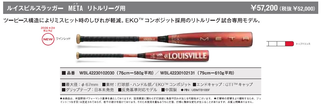 ルイスビルスラッガー あすつく リトルリーグ用 高機能バット