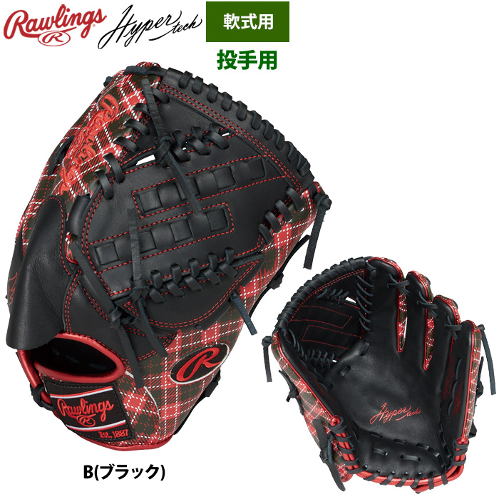 あすつく ローリングス 軟式グラブ 投手ピッチャー用 ハイパーテックGRAPHIC タータンチェック GR4FHTGA15W raw24fw | Rawlings | 01