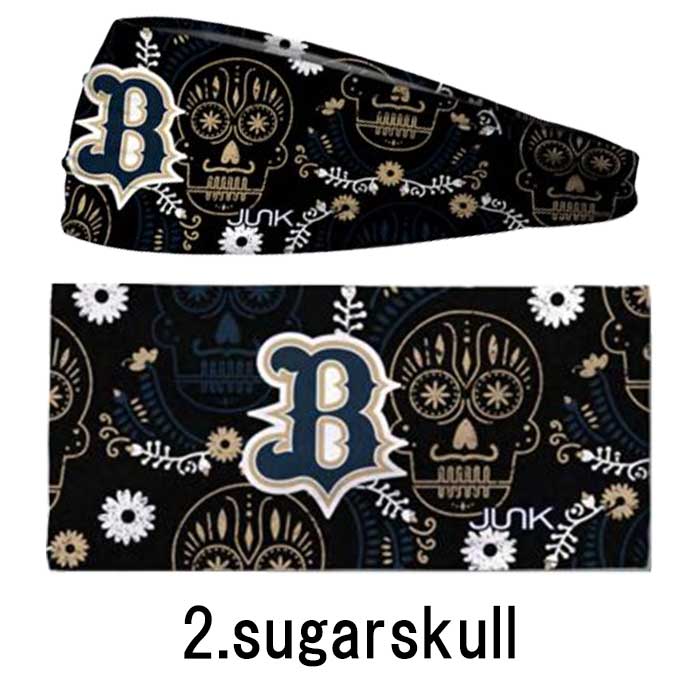 あすつく JUNK ジャンク 野球用 ヘッドバンド ヘアバンド ストレッチ素材 汗留め シュシュ オリックスバファローズ トレーニング JUNK-HD-OB jun23fw | ブランド登録なし | 02