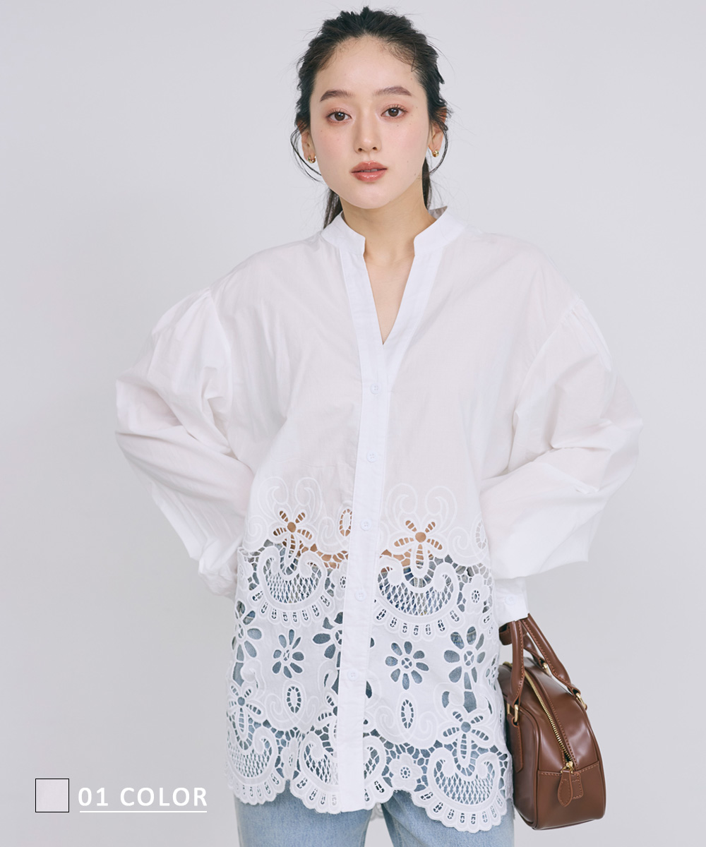 刺繍ブラウス｜ブラウス レディース おしゃれ 柄 刺繍 長袖 フォーマル