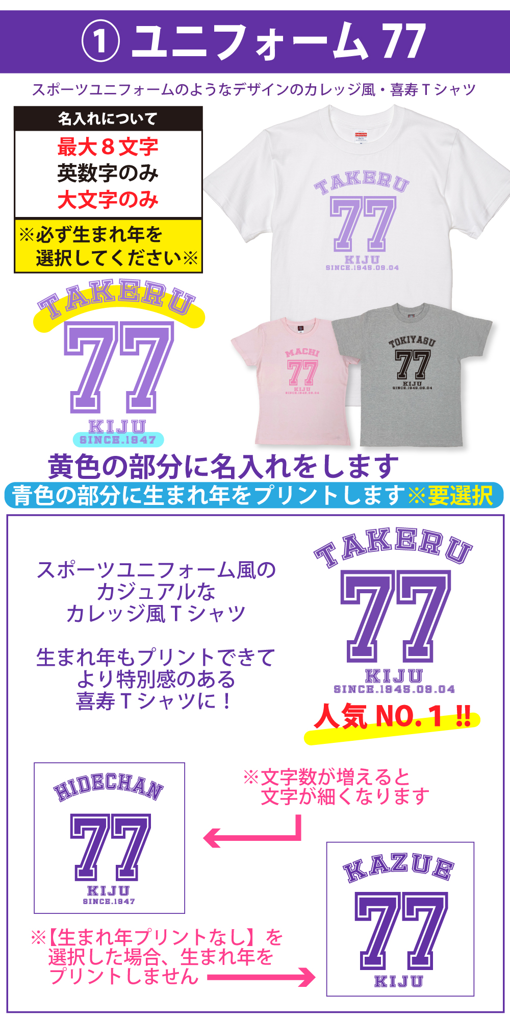 喜寿Tシャツ総合１