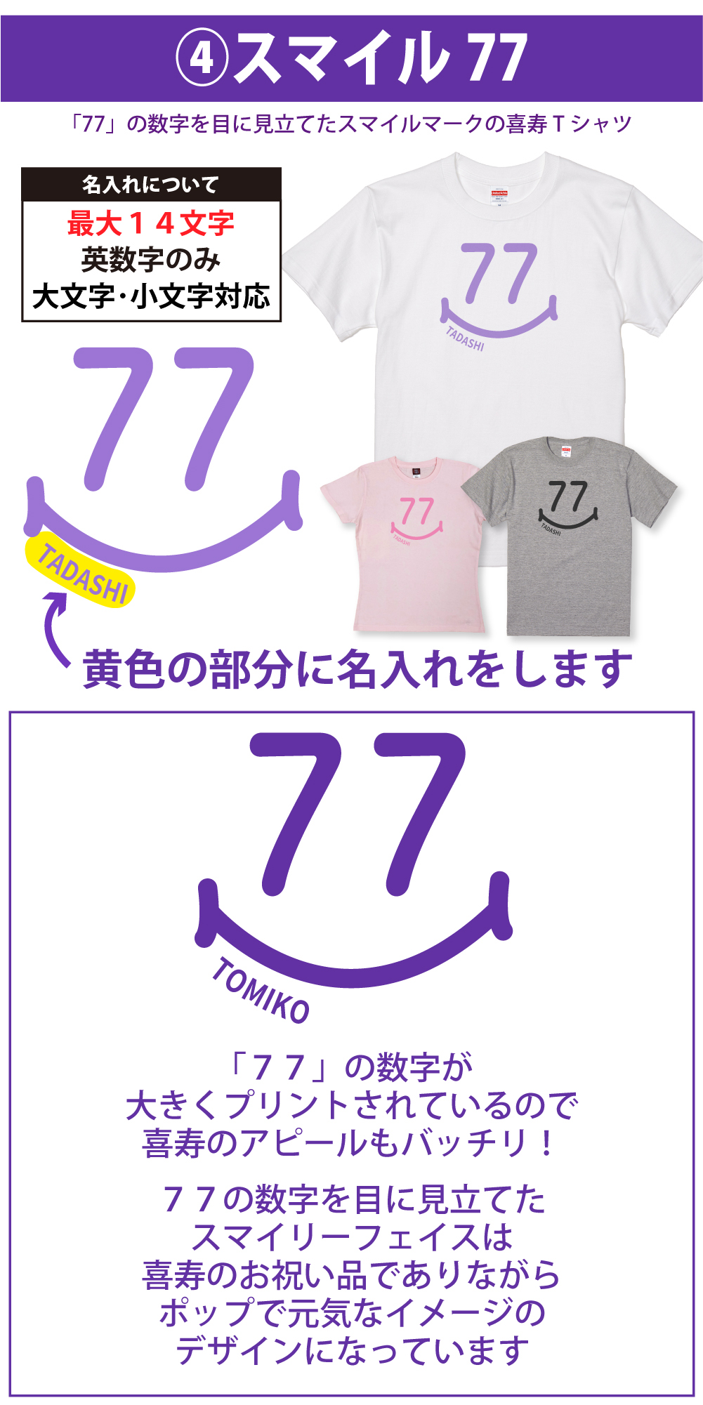 喜寿Tシャツ総合４