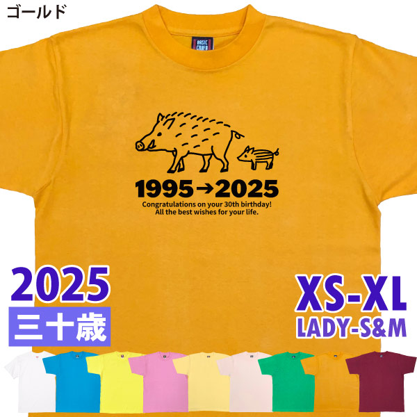 30歳 干支 いのしし 亥 猪 Tシャツ 男性 女性 祝 誕生日 30歳の誕生日プレゼント 三十路 三十歳 ギフト プレゼント アラサー かわいい おもしろ 1501 1500 085 | BASIC COVER | 07