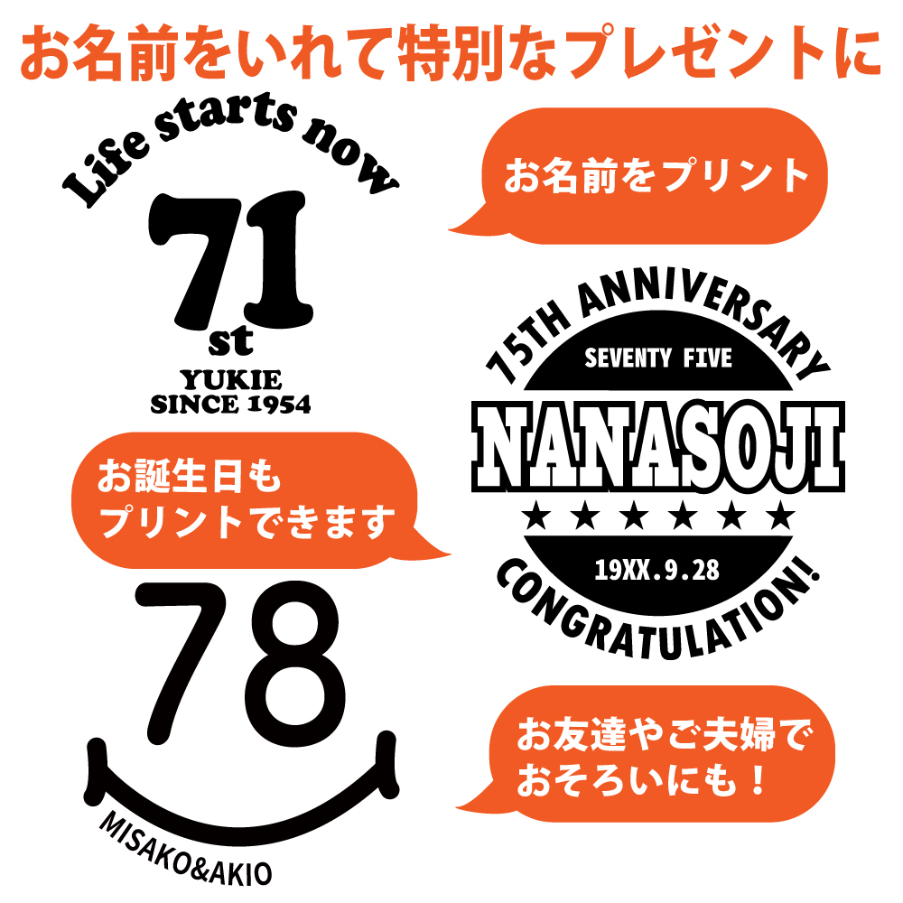 BASIC COVER 76歳 誕生日 プレゼント Tシャツ 名入れ 名前 プリント