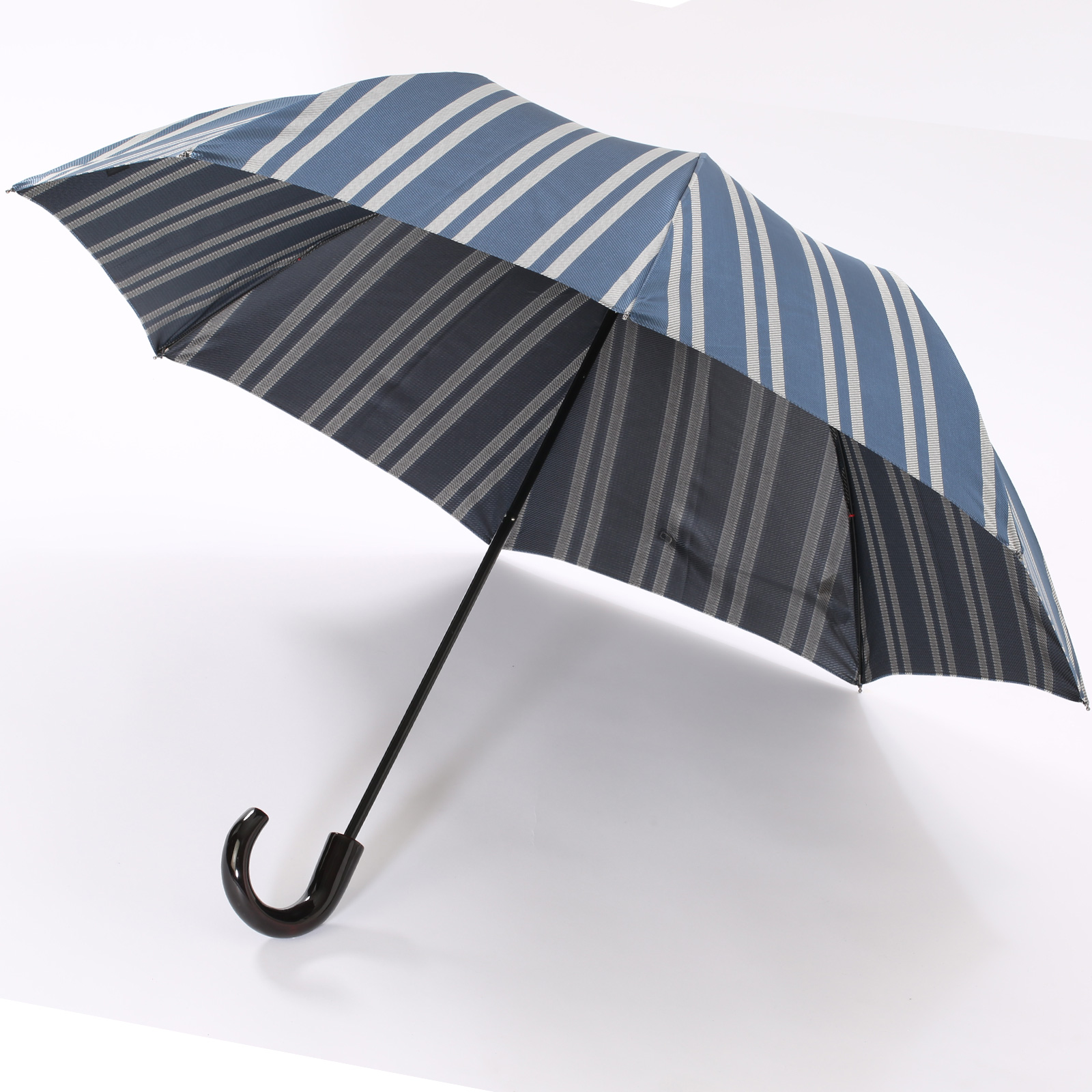 【当店限定品】Ramuda 漆塗り 折り畳み傘 レジメンタル 漆小曲 耐風骨 折りたたみ傘 軽量 55cm ラムダ 甲州織  NM216305-SAX |  | 01