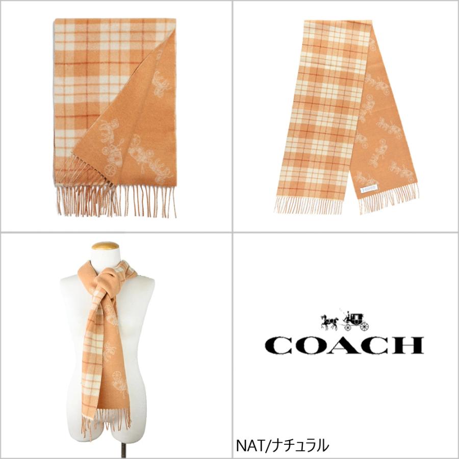 【大得価人気】コーチCOACHウールカシミアマフラー千鳥格子 未使用 美品 小物