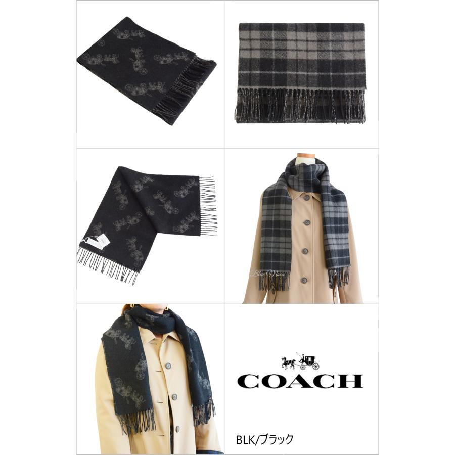 コーチ COACH マフラー レディース チェック 馬車 リバーシブル ウール