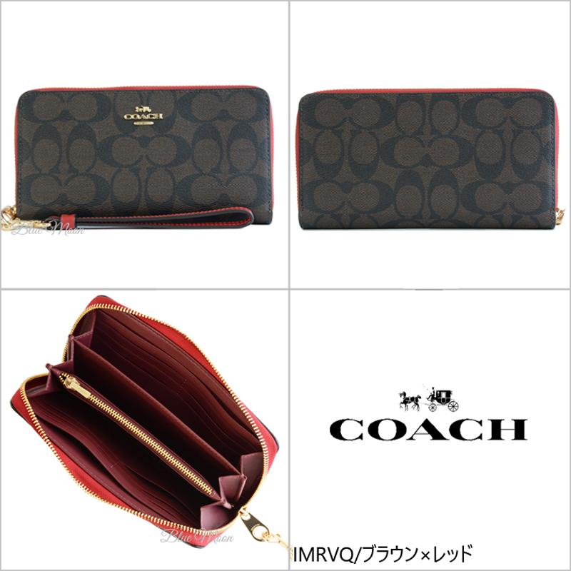 コーチ COACH 財布 レディース 長財布 ラウンドファスナー ストラップ