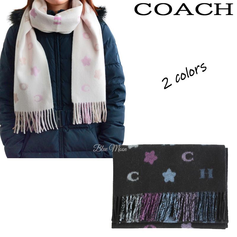 コーチ COACH マフラー レディース ストール 大判 ウール ピンク