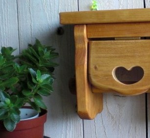 トイレ 収納 木製 かわいい ハート カントリー トイレペーパーホルダー 
