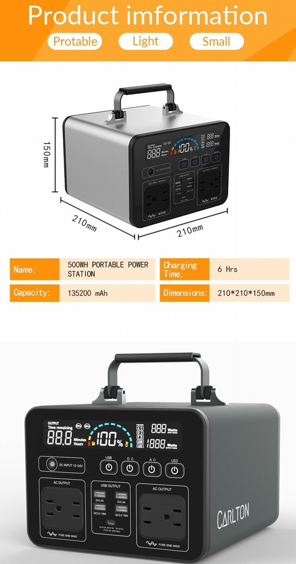 ポータブル電源 500Wh ポータブル電源 500W 大容量 家庭用 小型 正弦波 AC電源 ACコンセント