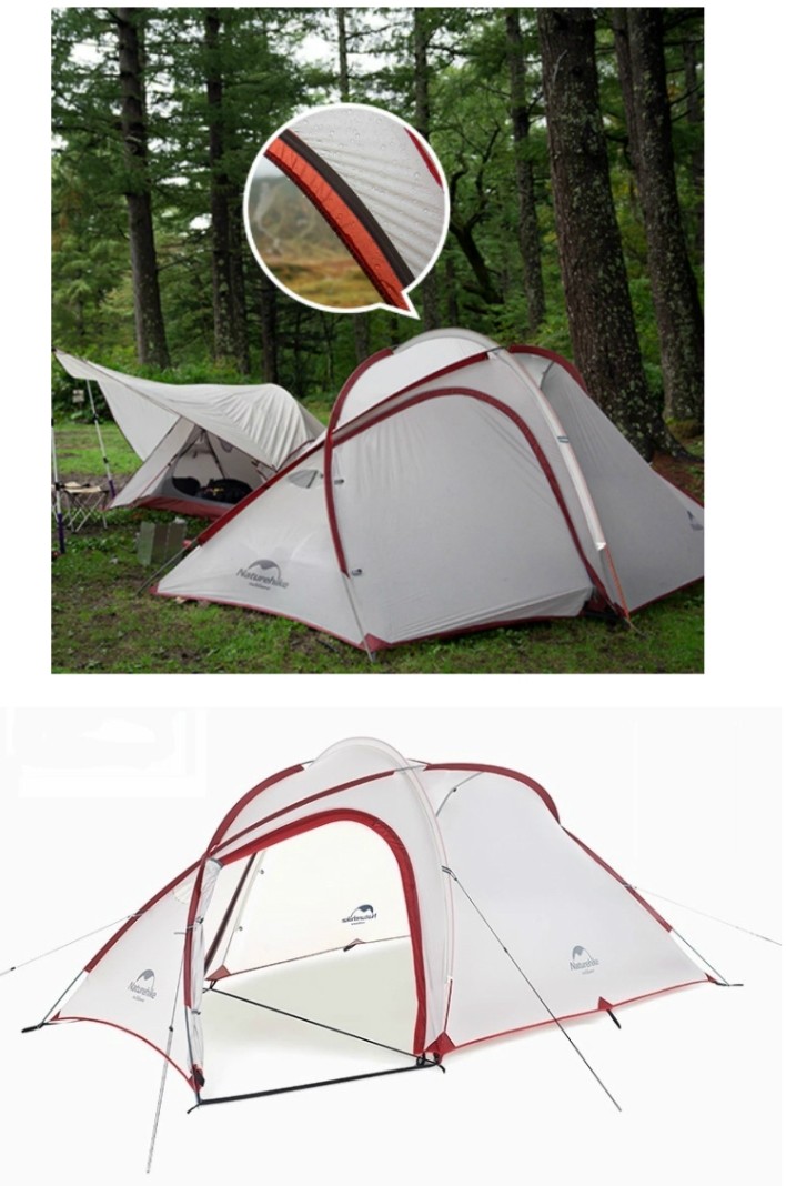 Naturehike Hiby 4人用テント 自立式 2ルーム 前室あり 広い