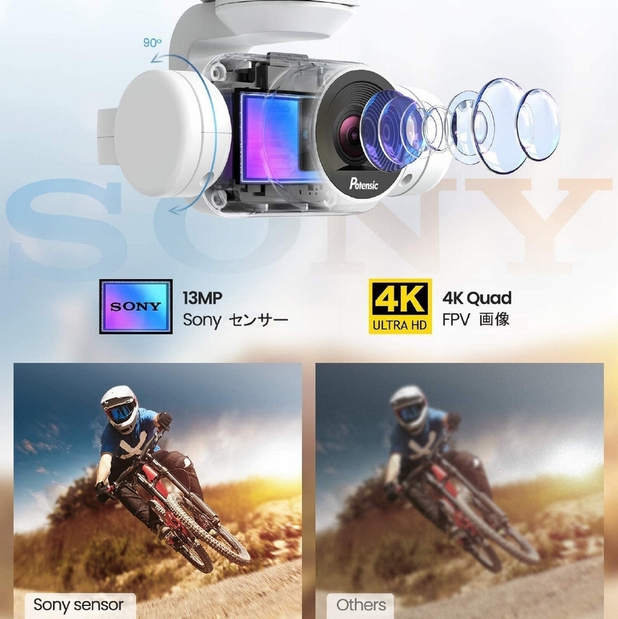 アウトレット送料無料 Potensic 4kドローン Dreamer Hdカメラ Sonyセンサー Gps 安定飛行 フォローミーモード 高度維持ド 国内認証済み 限定製作 Alburhan In
