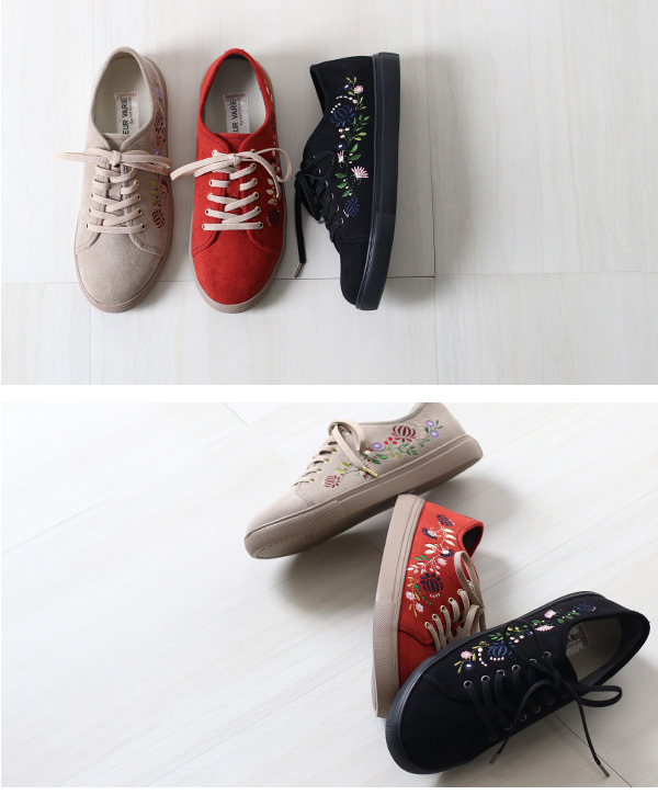 COULEUR VARIE(クロールバリエ) 刺繍入りフラットシューズ No.474281-2 クロールバリエ モカシンローファー