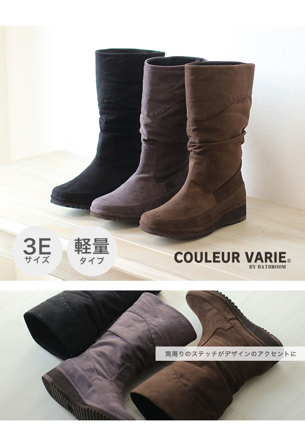 COULEUR VARIE ブーツ ハーフブーツ 軽量 3E ワイズ 3e 幅広 甲