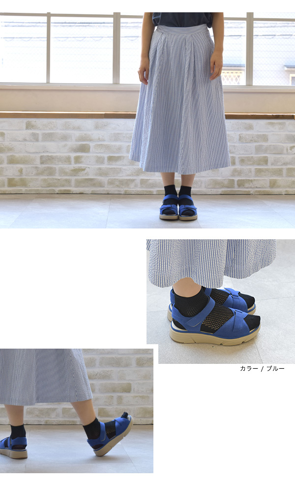 COULEUR VARIE サンダル 軽量 クロスベルト ことりっぷコラボ 3E