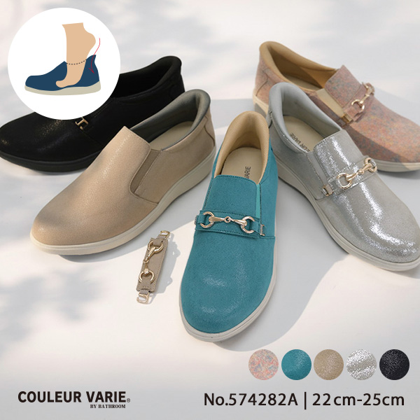 COULEUR VARIE（クロールバリエ） スリッポン レディース ゴールド