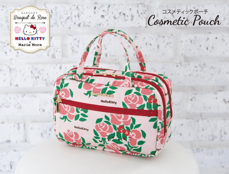 sanrio（サンリオ） ハローキティ 日本製コスメポーチ 花柄 バラ