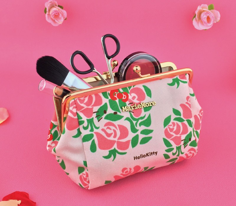 新品未使用❀フェイラー　Hello Kitty 花柄ポーチ　さくらんぼ　仕切り mm-0046mk-pk_3.jpg