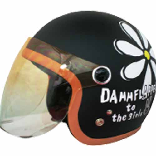 バイクヘルメット フラワージェット(全6色) FLOWER JET DAMMTRAX  ダムトラックス 花 開閉グラデーションシールドセット｜batteryking｜07