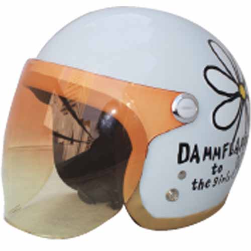 バイクヘルメット フラワージェット(全6色) FLOWER JET DAMMTRAX  ダムトラックス 花 開閉グラデーションシールドセット｜batteryking｜02