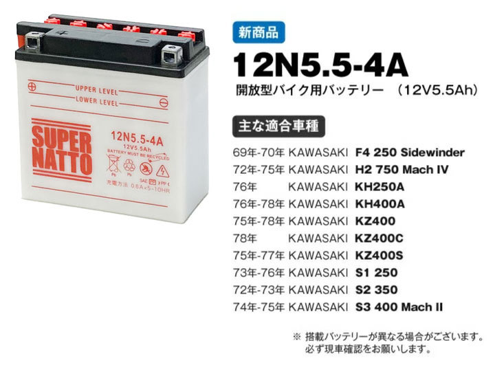 バイク バッテリー 12N5.5-4A (Y12N5.5-4A互換) お得2点セット