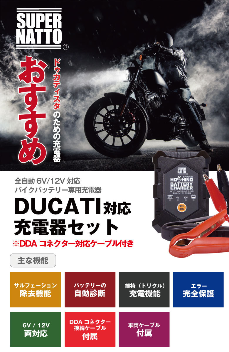 ドゥカティ対応 充電器+1199パニガーレ 専用バッテリー セット 特別