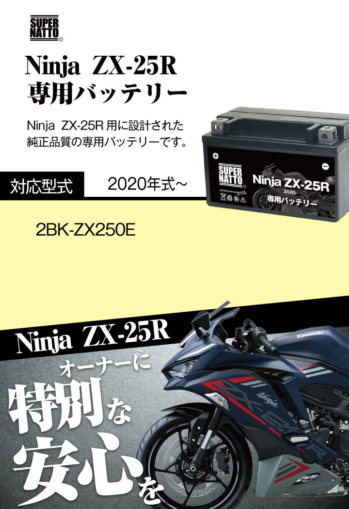 バイク用バッテリー＋充電器セット カワサキ Ninja ZX-25R (2020年式 