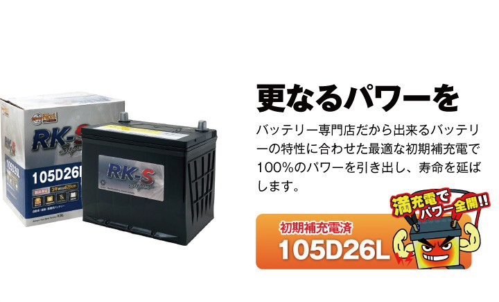 SUPER NATTO（スーパーナット） 建機 農機用バッテリー 105D26L 80D26L