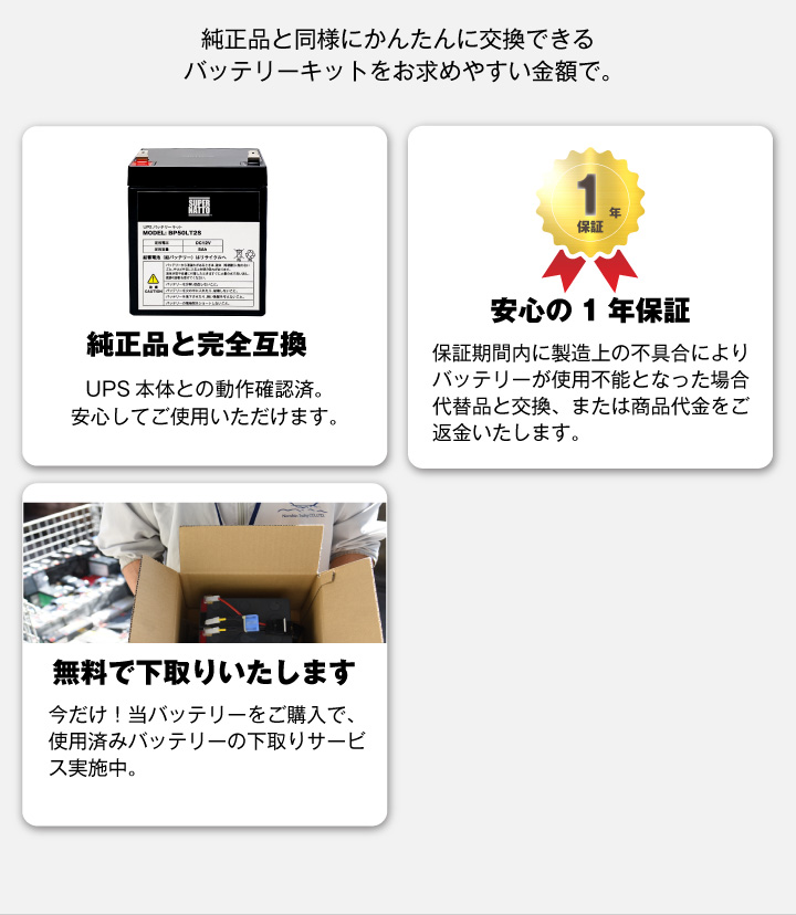 純正品と簡単に交換できる