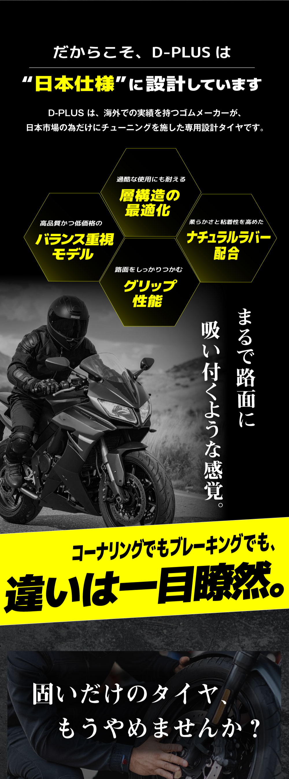 バイク用タイヤ D-PLUS 3.00-10 42J TL コスパ最強 ジョルノ スーパー