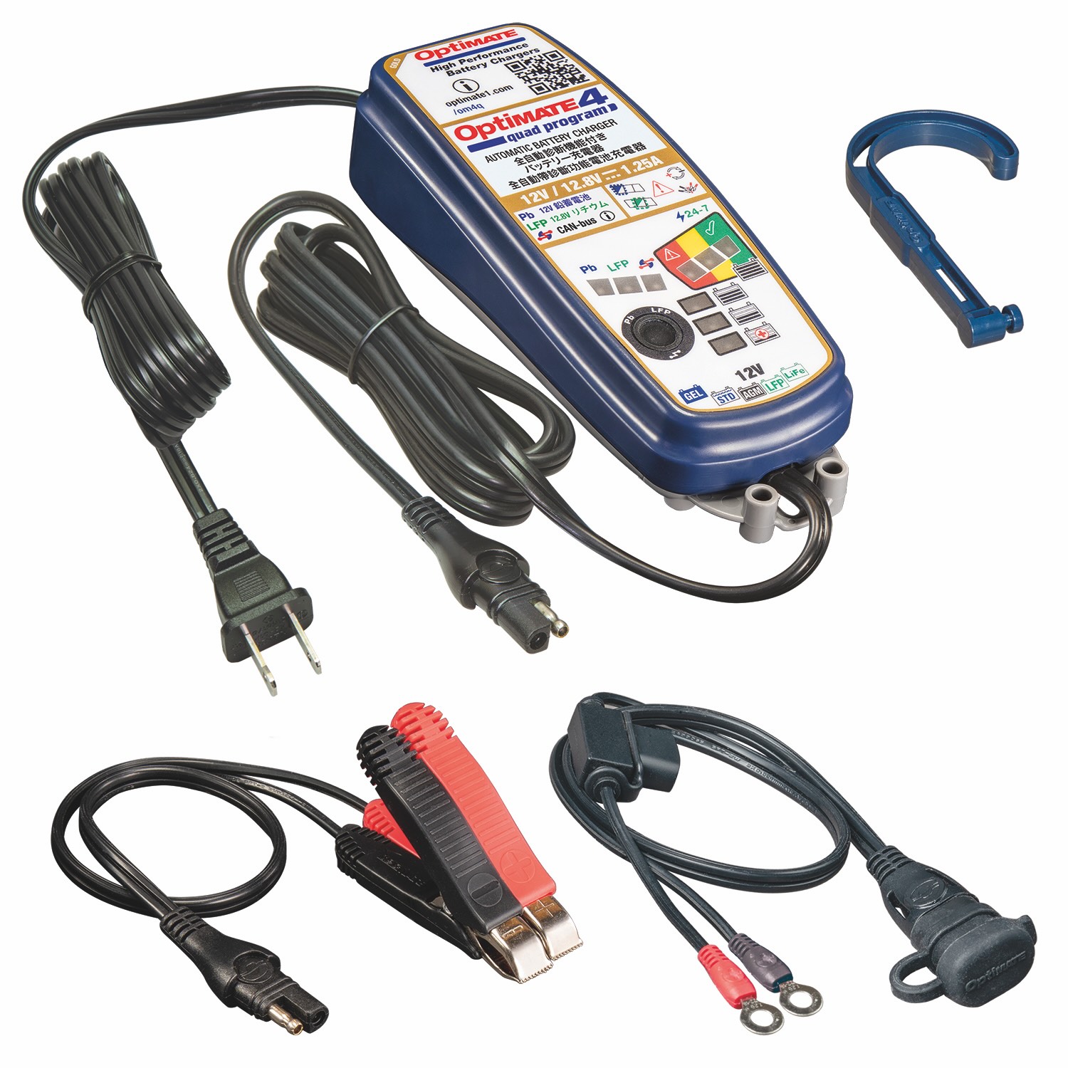 バッテリー充電器 TECMATE OptiMate4 Quad Program(TM-637) 12V/12.8V 