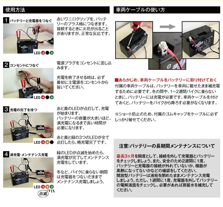 バイク バッテリー 12N5.5-4A (Y12N5.5-4A互換) お得3点セット 電圧テスター(12V用)+充電器+バッテリー コスパ最強 新品  スーパーナット(液入済) :sn-12n5p54a-vhakaru:バッテリーストア.com - 通販 - Yahoo!ショッピング