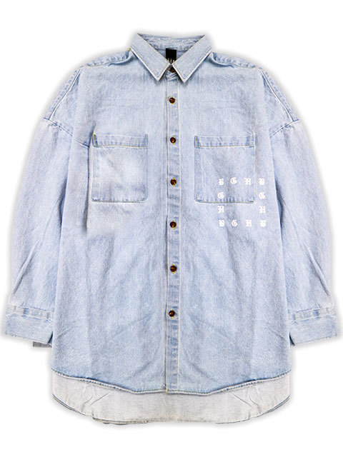 BAGARCH バガーチ Over Sizing Bleach Denim L/S Shirt 2020 20