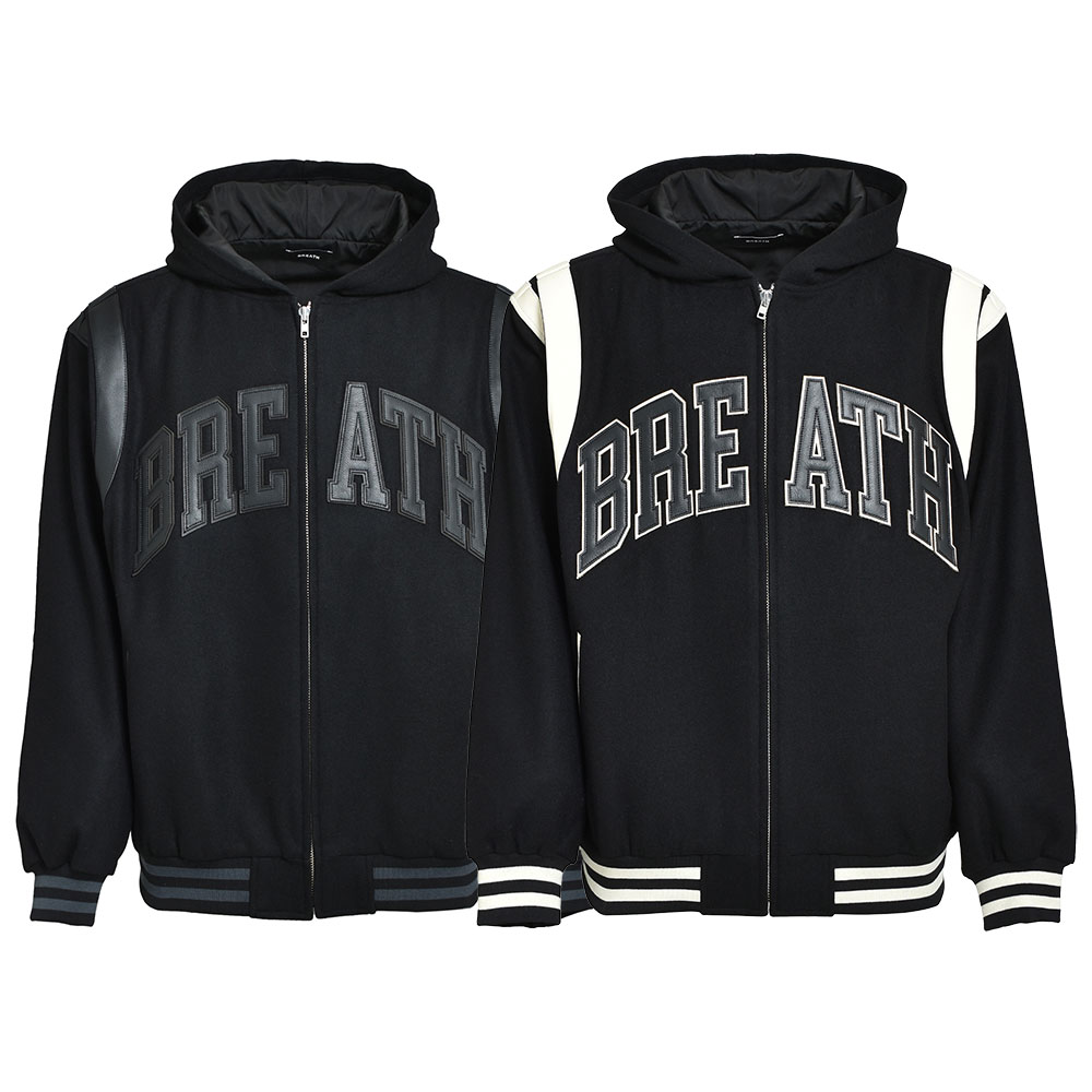 BREATH ブレス ARCH LOGO HOODED VARSITY JACKET BR25AW-O0007