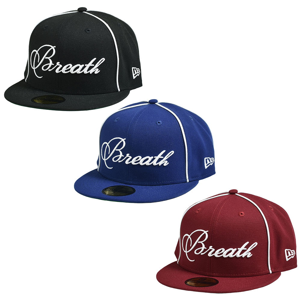 週末値下げキャンペーン♪ New Era Breath キャップ　7 3/4 BREATH ブレス × NEW ERA SCRIPT LOGO PIPING 59FIFTY BR25AW-C09046