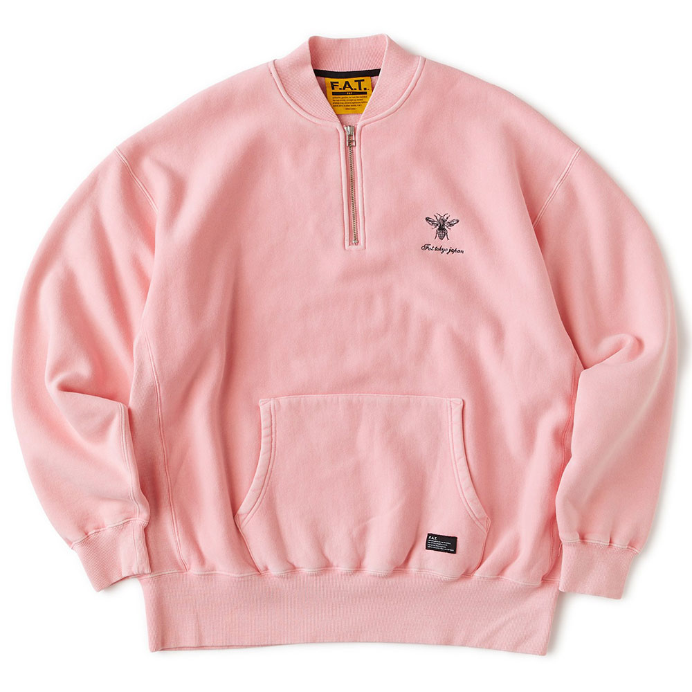 新品 エフエーティー ロゴTシャツ 厚手 FAT ピンク SKINNY FAT エフエーティー FACID.HALF F32610-SW09 ハーフジップスウェット