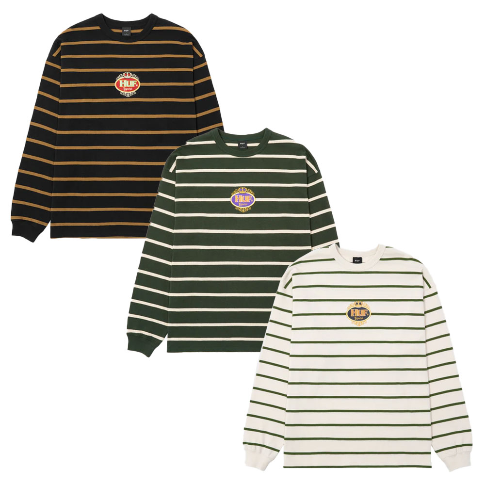 HUF ハフ ESPECIAL STRIPE LS CREW KN80131FA24 ロンT カットソー 長袖