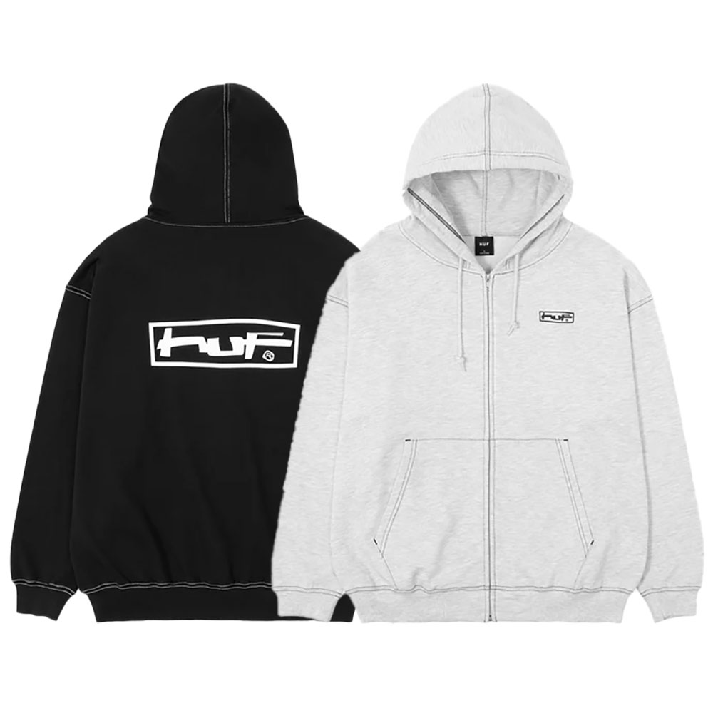 HUFフード付きパーカー ロゴ入り HUF ハフ STRETCH FULL ZIP HOODIE PF00756FA25 ジップフーディー