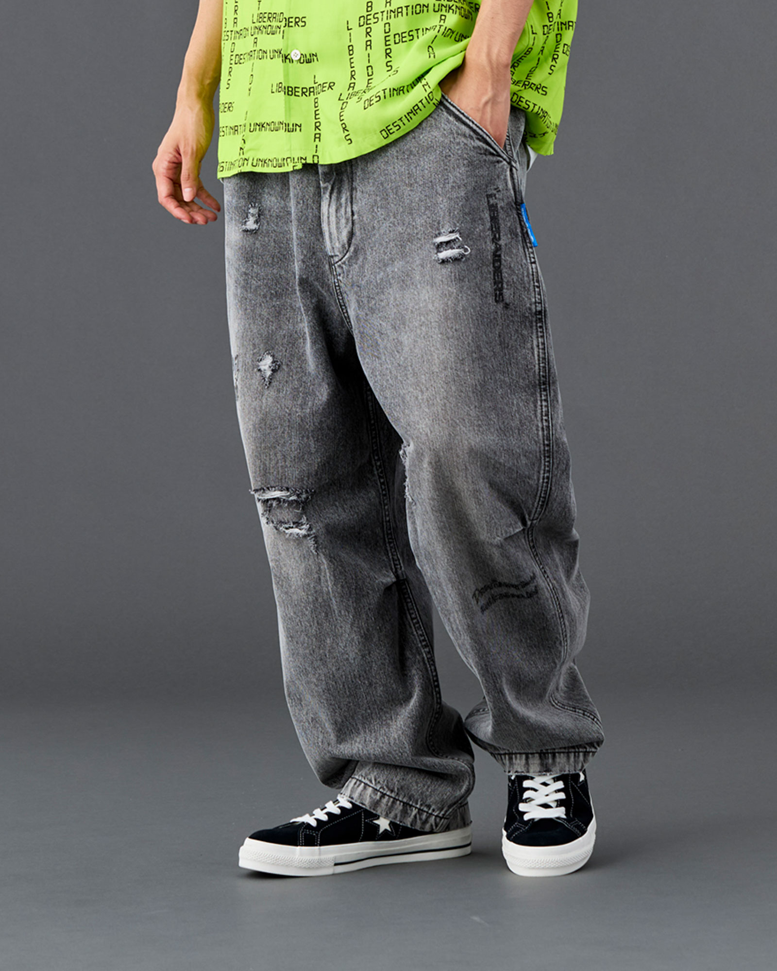 Liberaiders（リベレイダース） DAMAGED DENIM SARROUEL PANTS 