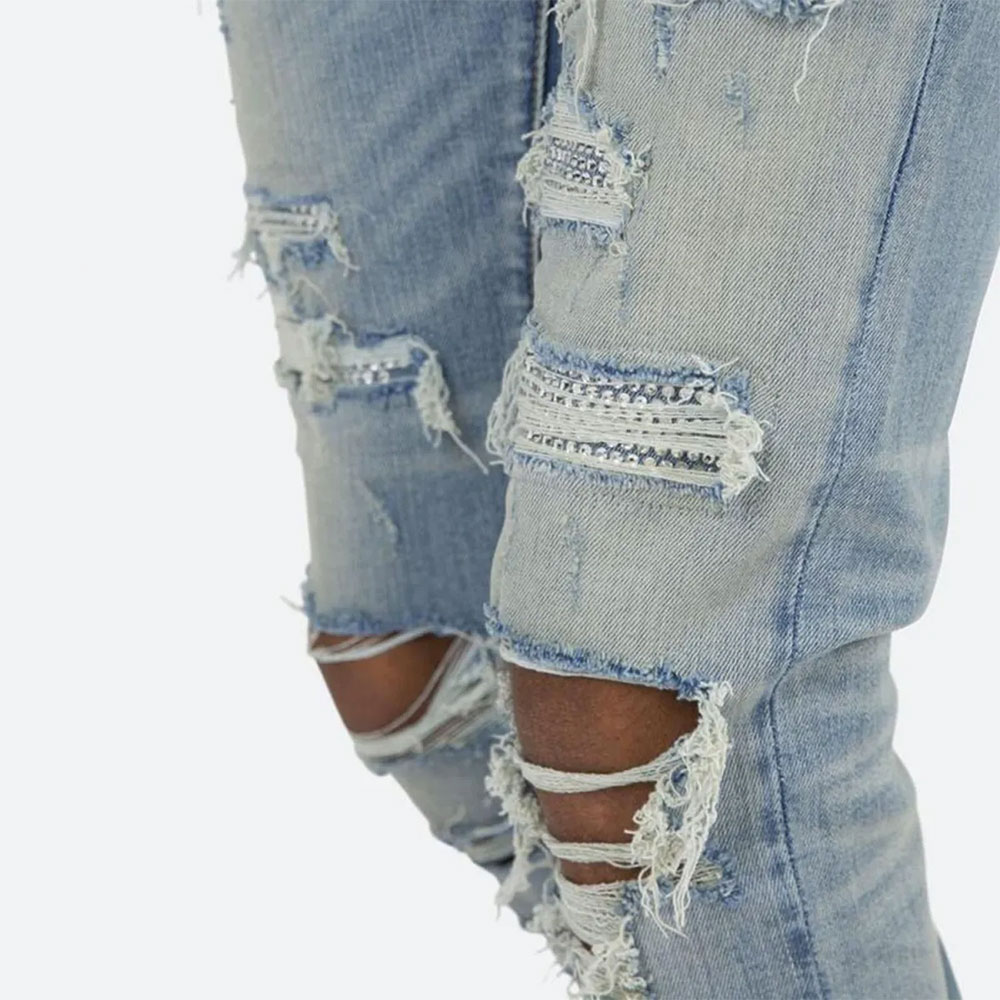 mnml（ミニマル） X201 Rhinestone Skinny Denim 25ML-SP837D デニム