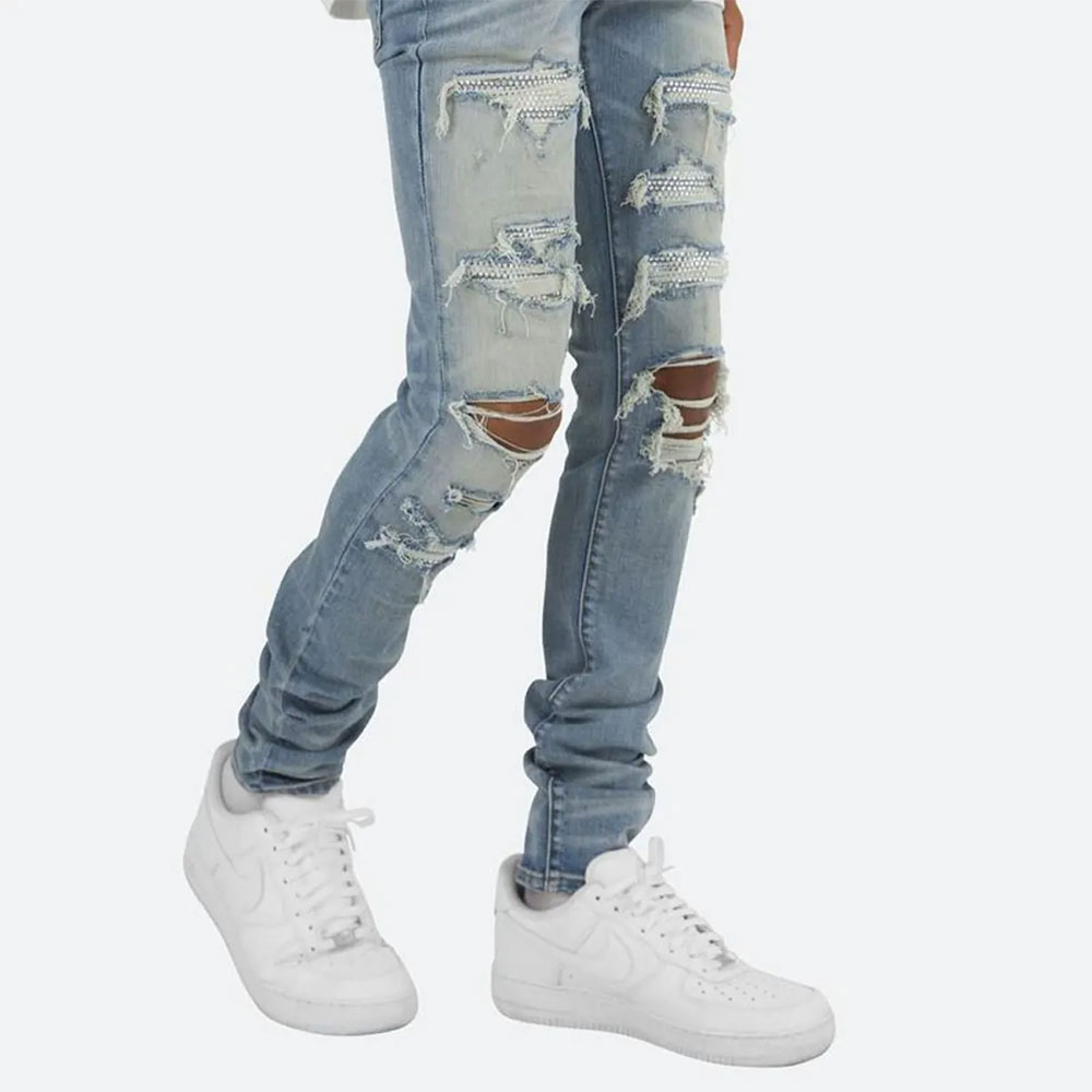 mnml（ミニマル） X201 Rhinestone Skinny Denim 25ML-SP837D デニム