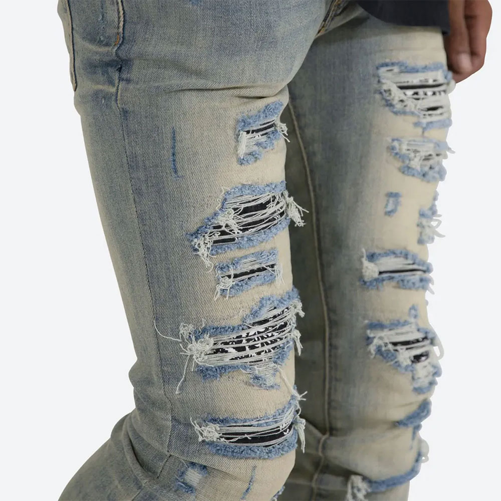 mnml（ミニマル） X165 Paisley Stretch Denim Black 23ML-SP222D