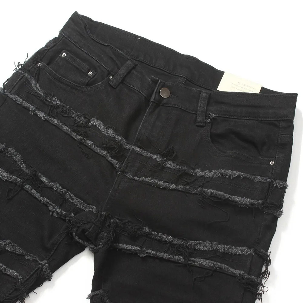 mnml（ミニマル） X597 Paneled Skinny Stacked Denim Black 26ML 