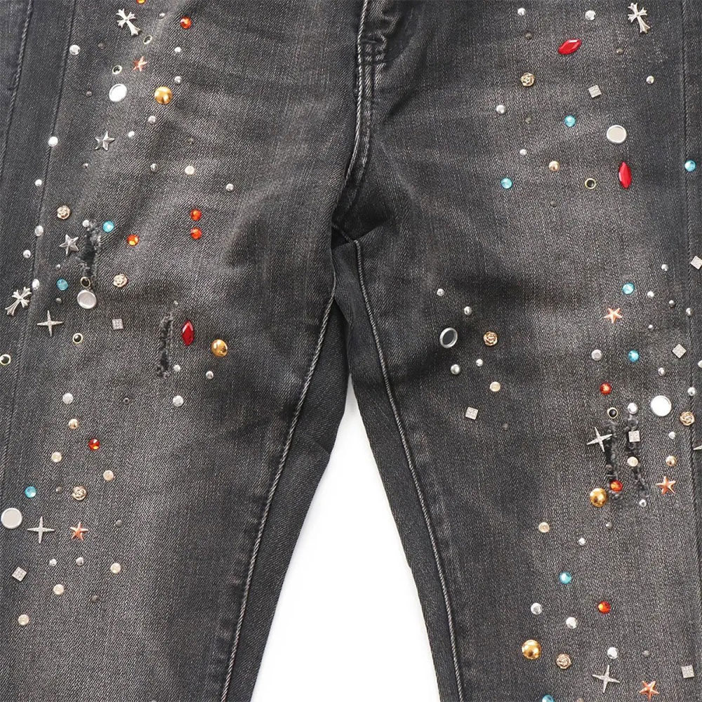 mnml（ミニマル） Skinny Crystal Denim 26ML-SP612D-1 デニムパンツ